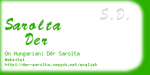 sarolta der business card