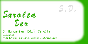 sarolta der business card